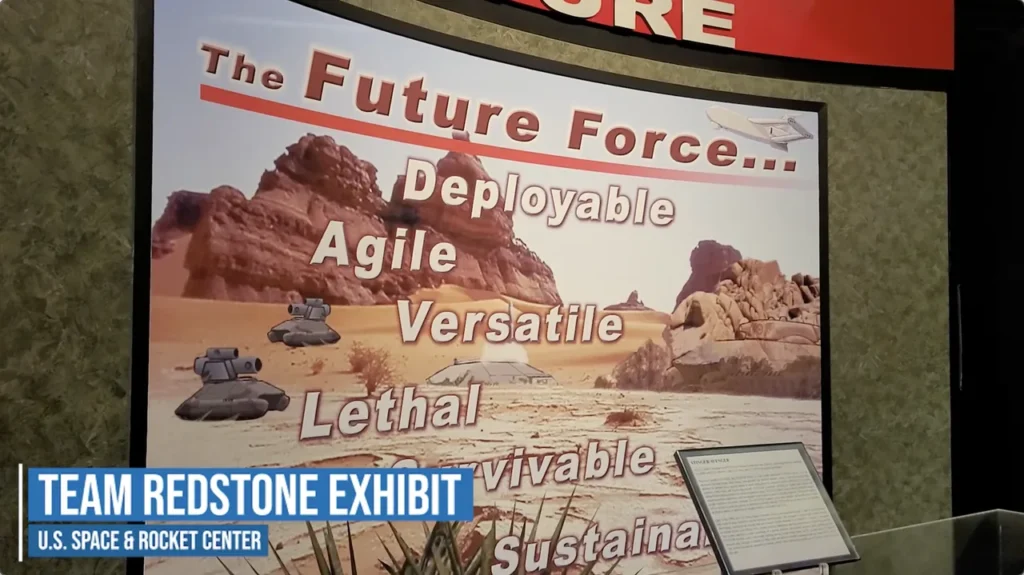 Team Redstone exhibit at the U.S. Space & Rocket Center in January 2022.
