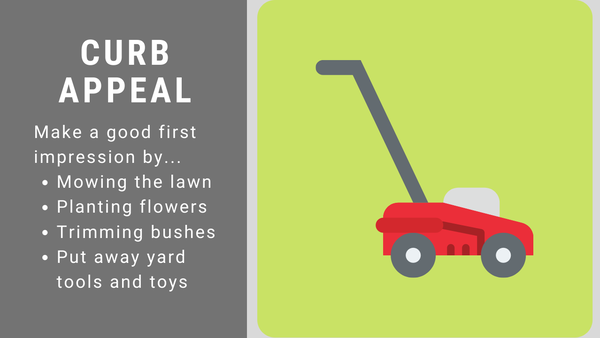 Graphic illustrating exterior preparation and curb appeal